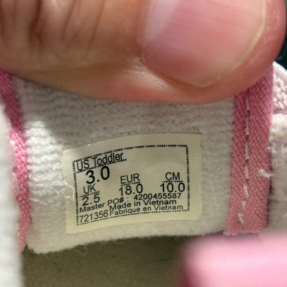 Vans Skate Shoes Slip On Todder Infant Baby Size 3.0C Pink and White Sneaker - Picture 6 of 9